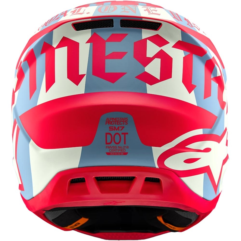 Motokros čelada Alpinestars Supertech S-M7 Beast Coast omejena izdaja sivo-črno-oranžna