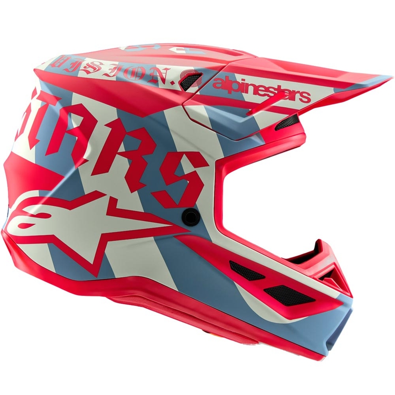 Motokros čelada Alpinestars Supertech S-M7 Beast Coast omejena izdaja sivo-črno-oranžna