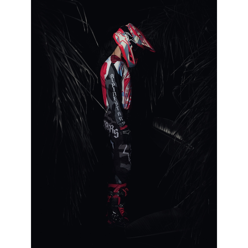 Motokros čelada Alpinestars Supertech S-M7 Beast Coast omejena izdaja sivo-črno-oranžna