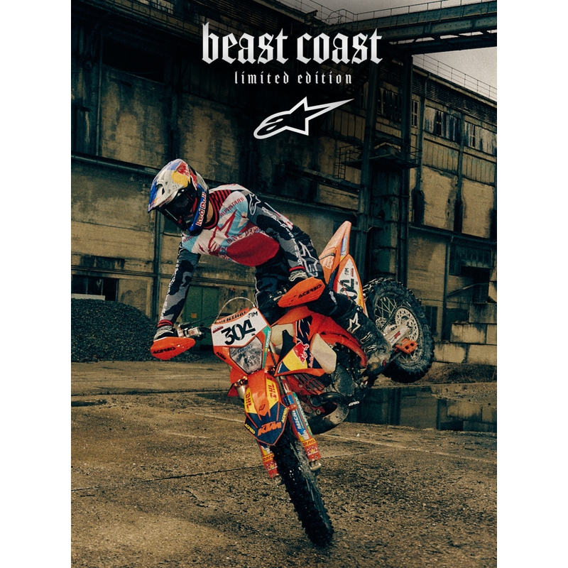 Motokros čelada Alpinestars Supertech S-M7 Beast Coast omejena izdaja sivo-črno-oranžna