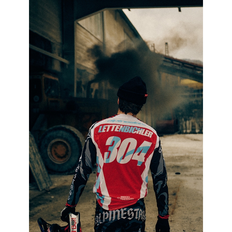 Motokros dres Alpinestars Techstar Beast Coast omejene izdaje sivo-črno-oranžen