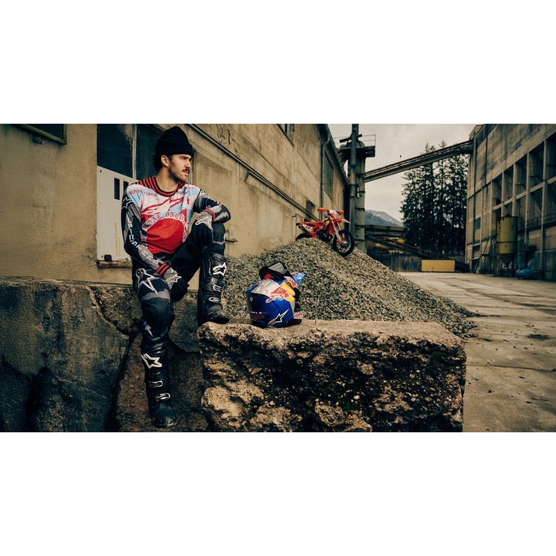 Motokros dres Alpinestars Techstar Beast Coast omejene izdaje sivo-črno-oranžen