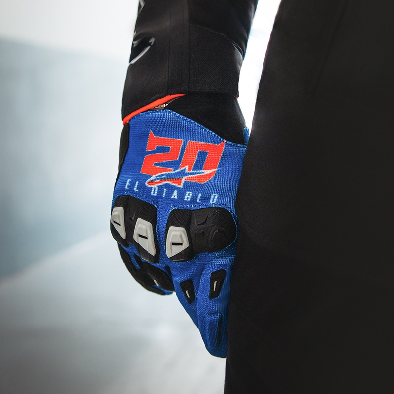 Kolekcija motorističnih rokavic Alpinestars SP X 1 FQ20, modro-črno-fluo rdeča