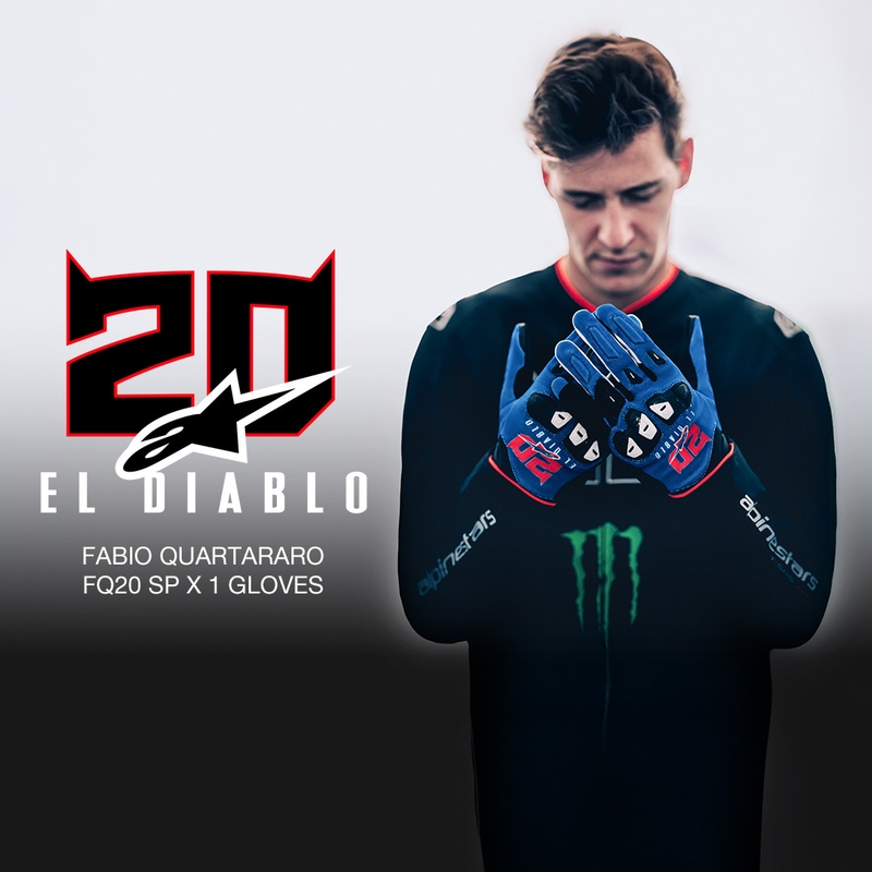 Kolekcija motorističnih rokavic Alpinestars SP X 1 FQ20, modro-črno-fluo rdeča