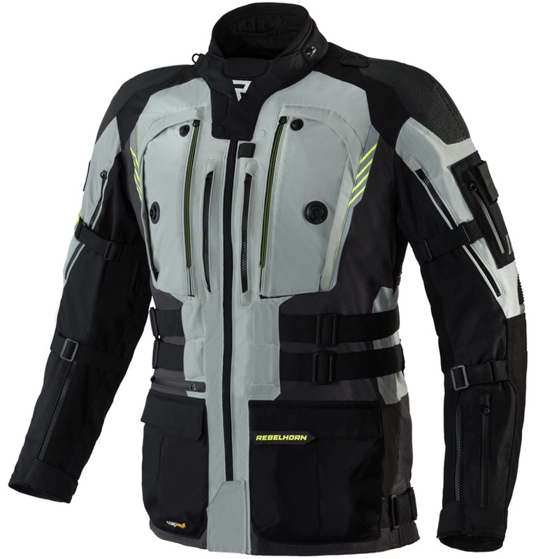 Motoristična jakna Rebelhorn Patrol grey-black-fluo yellow