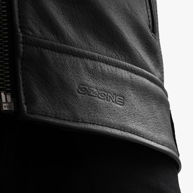 Usnjena motoristična jakna Ozone Colt črne barve