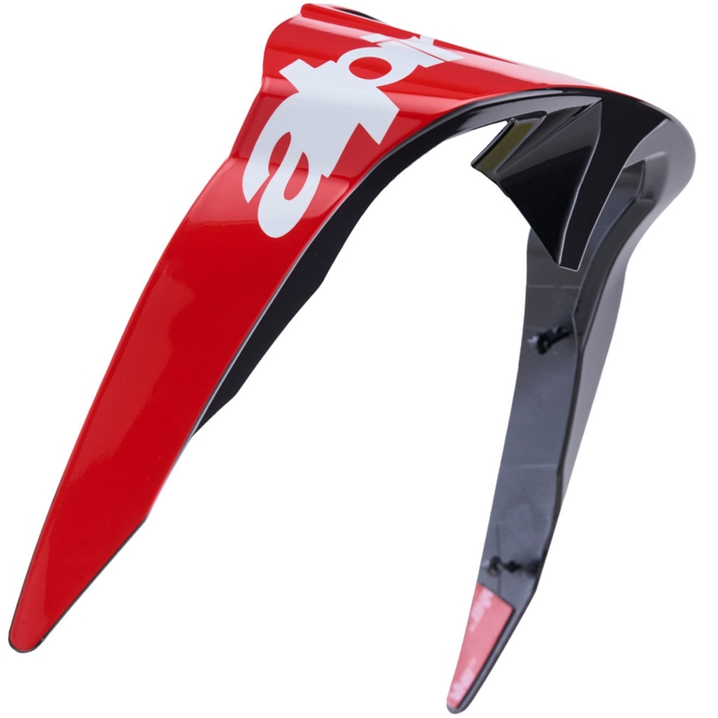 Aerodinamični spojler za motoristične čelade Alpinestars Supertech R10 Arius standardni profil fluo rdeče-rdeče-bele barve