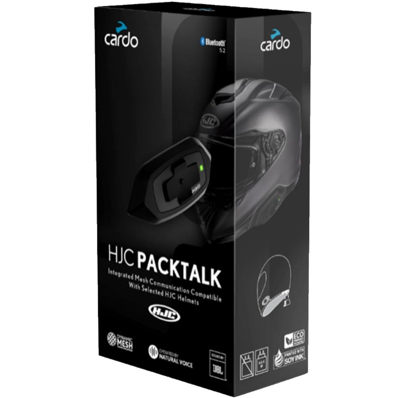 Motoristični interkom Cardo HJC Packtalk črne barve