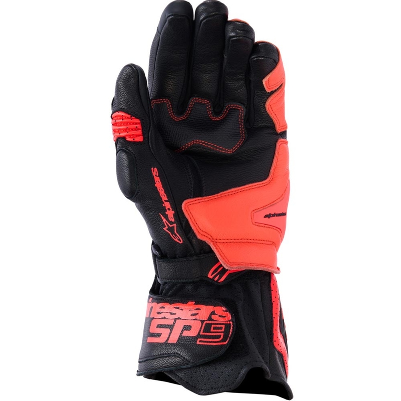 Moto rokavice Alpinestars SP-9 črno-fluo rdeče