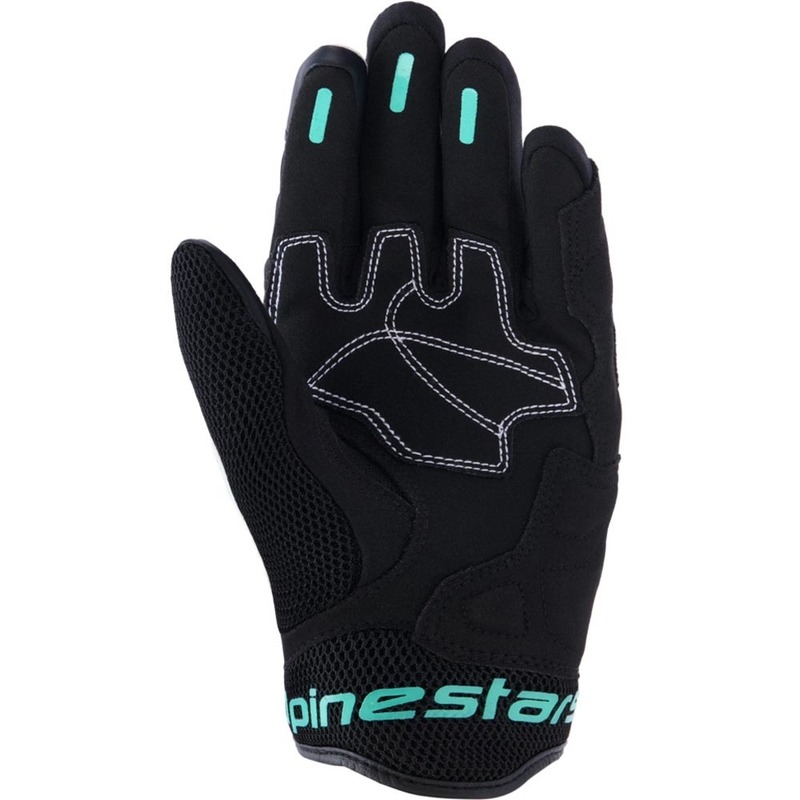 Ženske motoristične rokavice Alpinestars Stella Mogress Airflow, bele-črne-turkizne