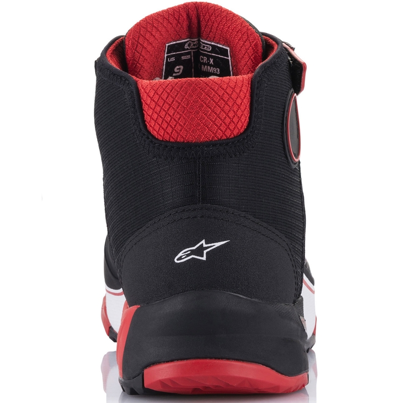 Kolekcija motorističnih škornjev Alpinestars CR-X Drystar MM93 črno-rdeče-bela