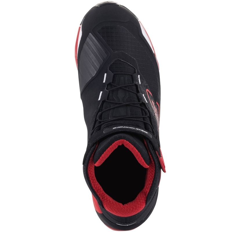 Kolekcija motorističnih škornjev Alpinestars CR-X Drystar MM93 črno-rdeče-bela