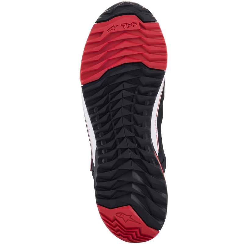 Kolekcija motorističnih škornjev Alpinestars CR-X Drystar MM93 črno-rdeče-bela