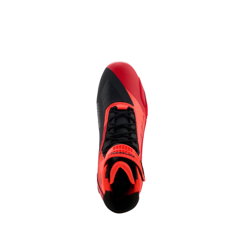 Moto škornji Alpinestars Faster-4 MM93, kolekcija fluo, rdeče-rdeče-črni