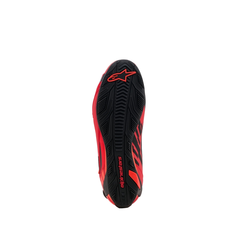 Moto škornji Alpinestars Faster-4 MM93, kolekcija fluo, rdeče-rdeče-črni