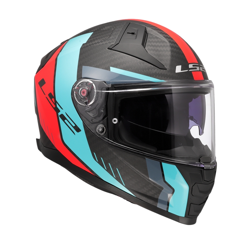 Celoobrazna motoristična čelada LS2 FF811 Vector II C Grid rdeče-turkizna - II. kakovost