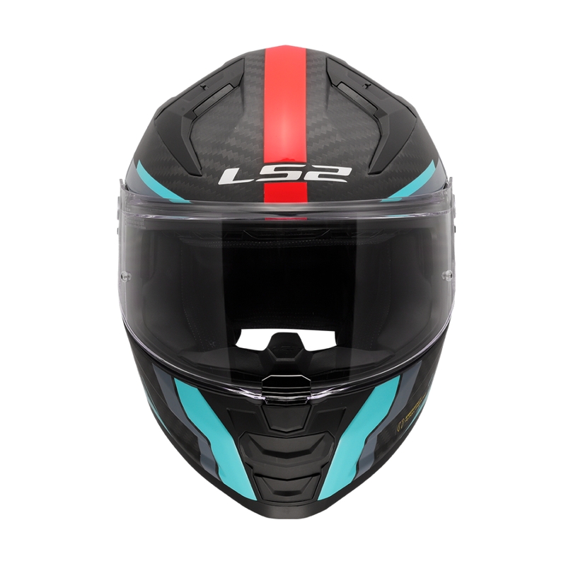 Celoobrazna motoristična čelada LS2 FF811 Vector II C Grid rdeče-turkizna - II. kakovost