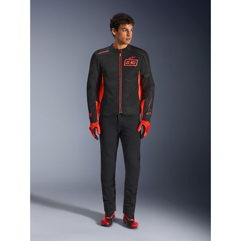 Moto jakna Alpinestars C-1 AIR MM93, fluo kolekcija, rdeče-rdeče-črna