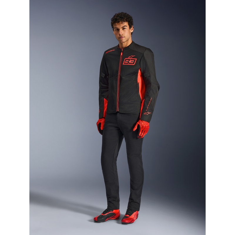 Moto jakna Alpinestars C-1 AIR MM93, fluo kolekcija, rdeče-rdeče-črna