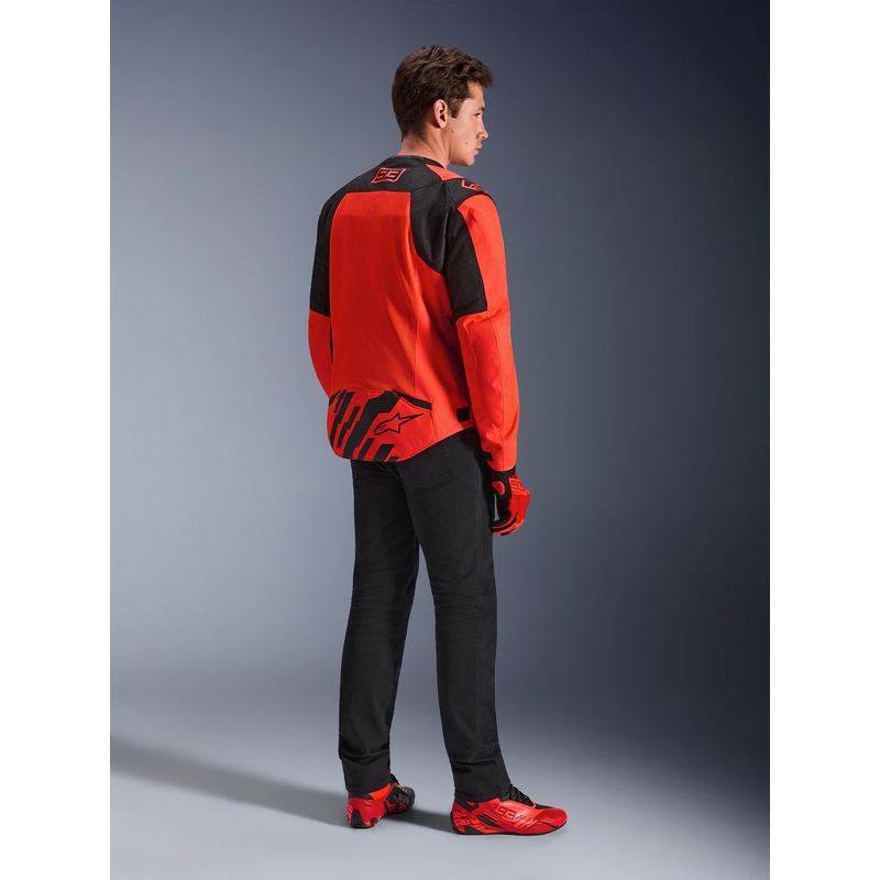 Moto jakna Alpinestars T-SPS Air V2 MM93, kolekcija fluo, rdeče-črna