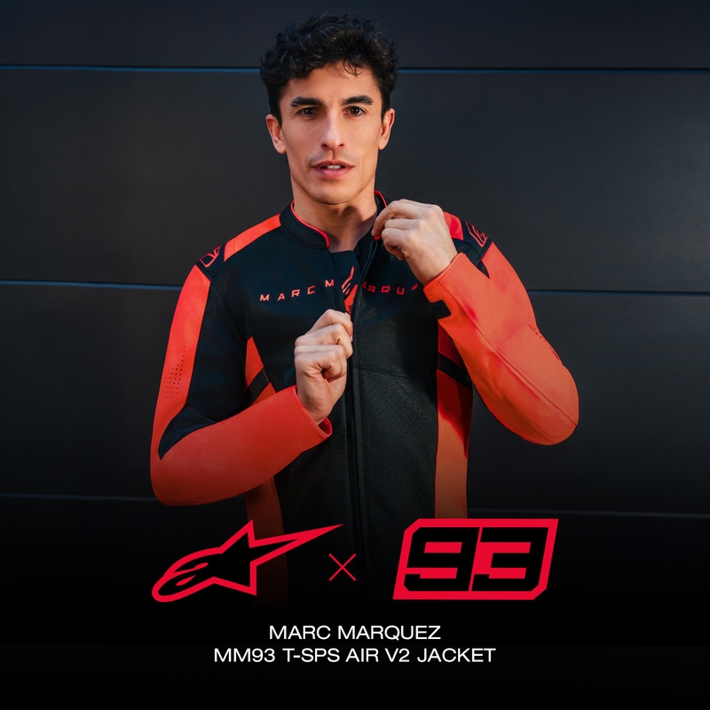 Moto jakna Alpinestars T-SPS Air V2 MM93, kolekcija fluo, rdeče-črna