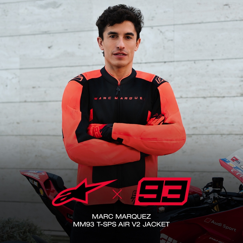 Moto jakna Alpinestars T-SPS Air V2 MM93, kolekcija fluo, rdeče-črna