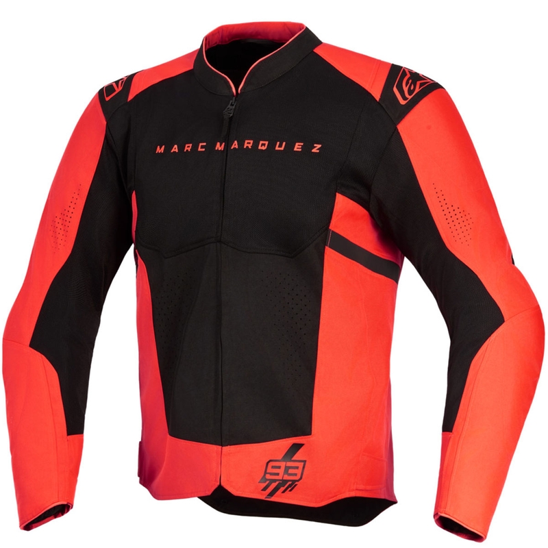 Moto jakna Alpinestars T-SPS Air V2 MM93, kolekcija fluo, rdeče-črna