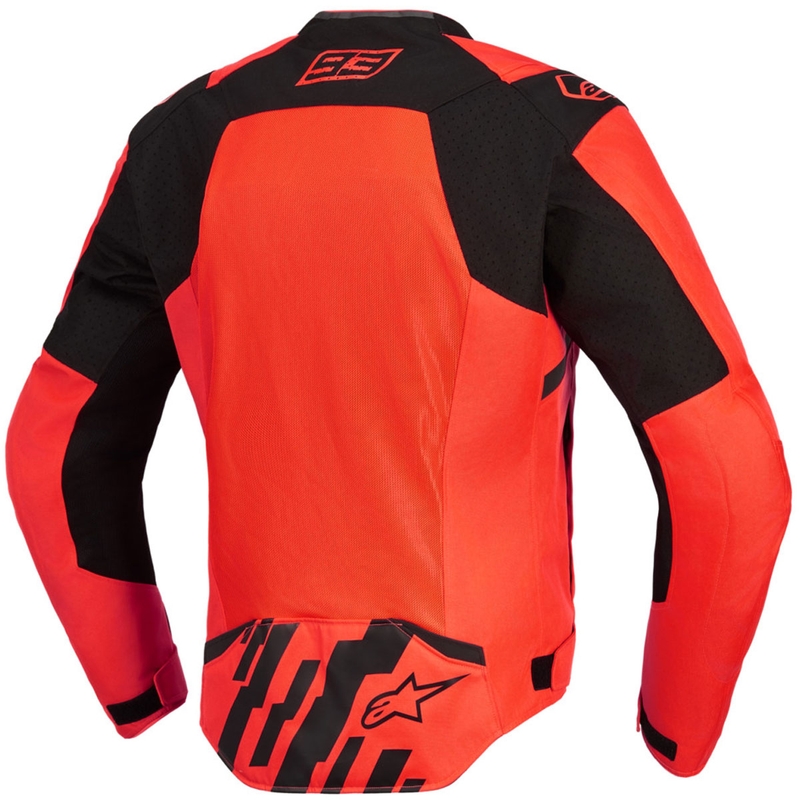 Moto jakna Alpinestars T-SPS Air V2 MM93, kolekcija fluo, rdeče-črna
