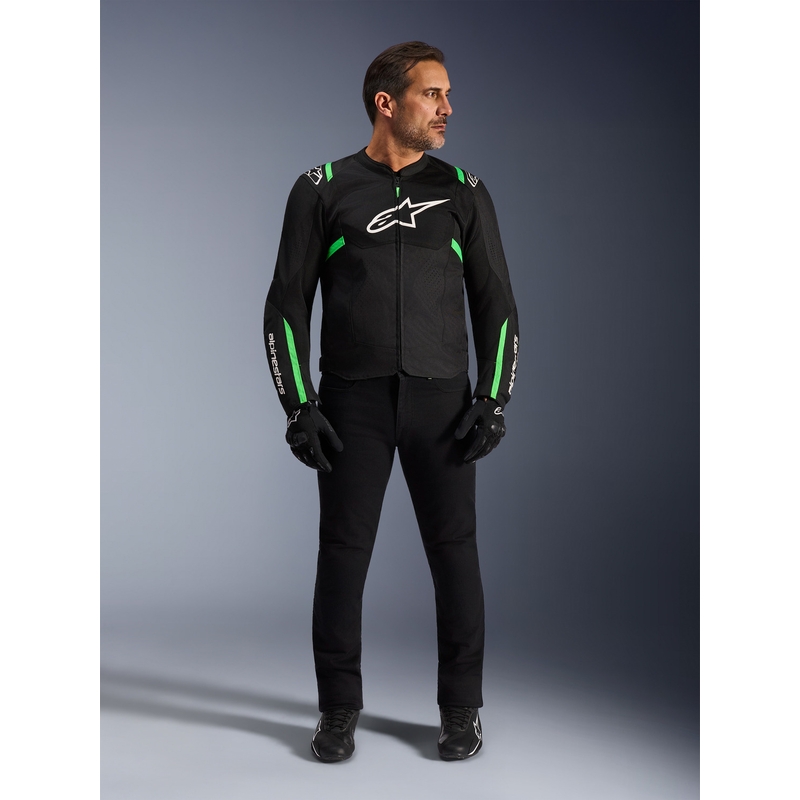 Moto jakna Alpinestars T-SPS Air V2 črno-fluo zelena