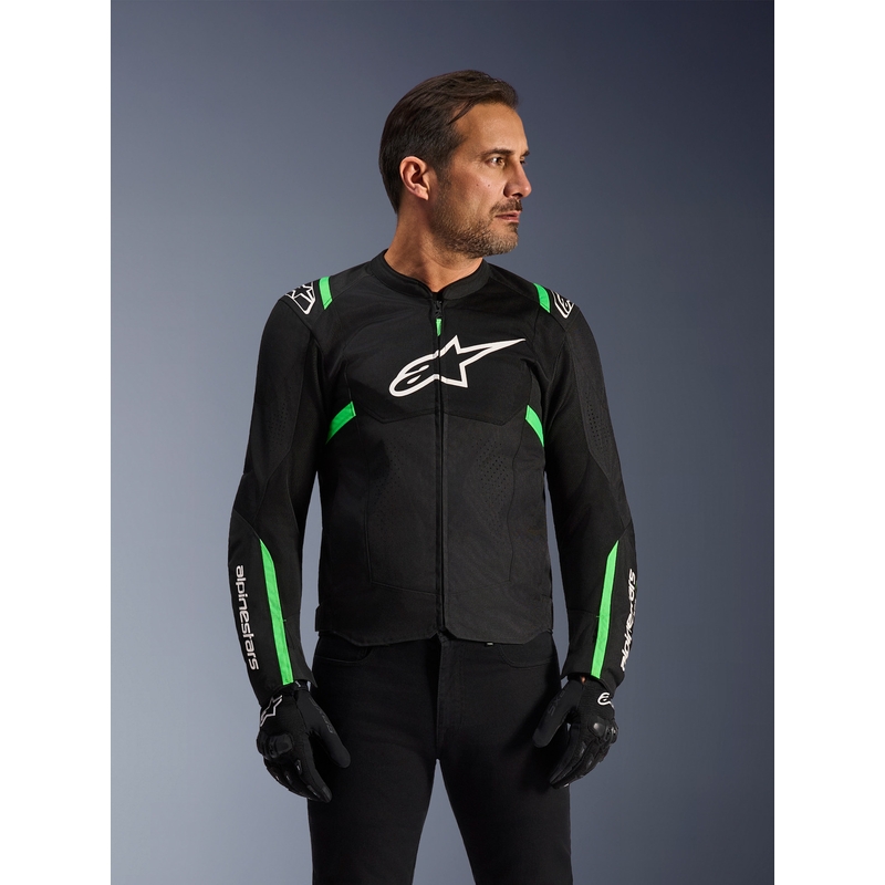 Moto jakna Alpinestars T-SPS Air V2 črno-fluo zelena