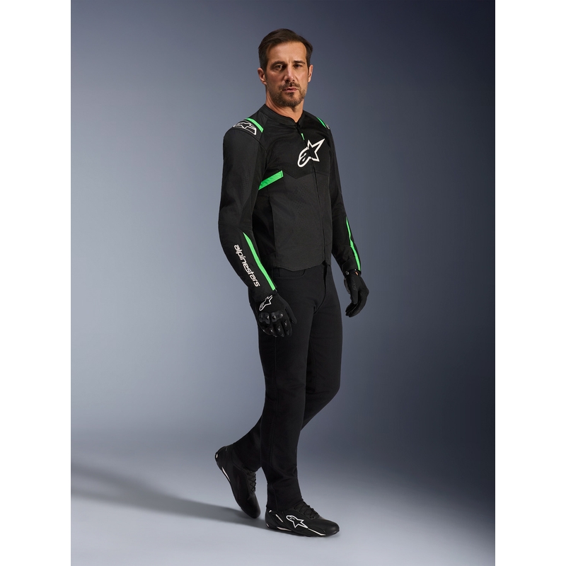 Moto jakna Alpinestars T-SPS Air V2 črno-fluo zelena