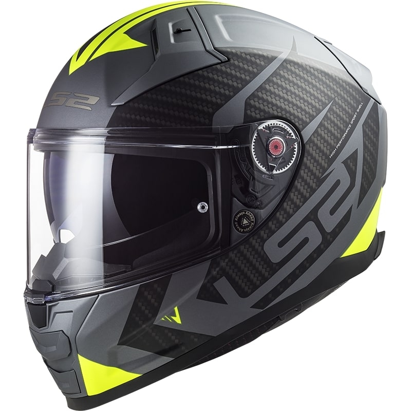 Celoobrazna motoristična čelada LS2 FF811 Vector II Splitter titanovo-fluo rumena 2 - II. kakovost