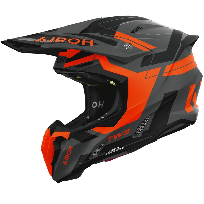 Motokros čelada Airoh Twist 3 Dynasty mat fluo oranžna - II. kakovost