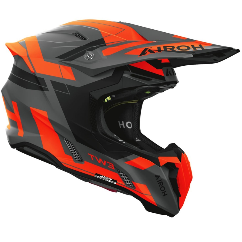 Motokros čelada Airoh Twist 3 Dynasty mat fluo oranžna - II. kakovost