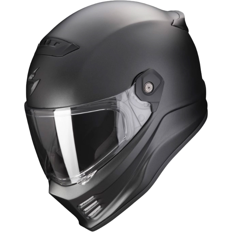 Celoobrazna motoristična čelada SCORPION COVERT FX biserno črna mat - II. kakovost