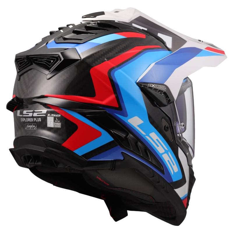 Enduro motoristična čelada LS2 MX701 Explorer C Frontier II belo-modra - 2. kakovost - II. kakovost