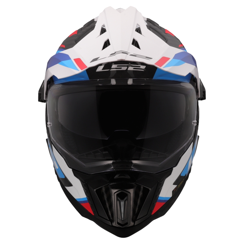 Enduro motoristična čelada LS2 MX701 Explorer C Frontier II belo-modra - 2. kakovost - II. kakovost