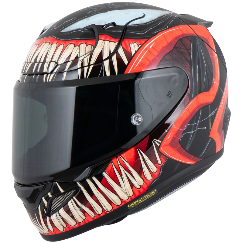 Moto čelada HJC RPHA 12 Venom 3 Marvel s polnim obrazom, črno-rdeča