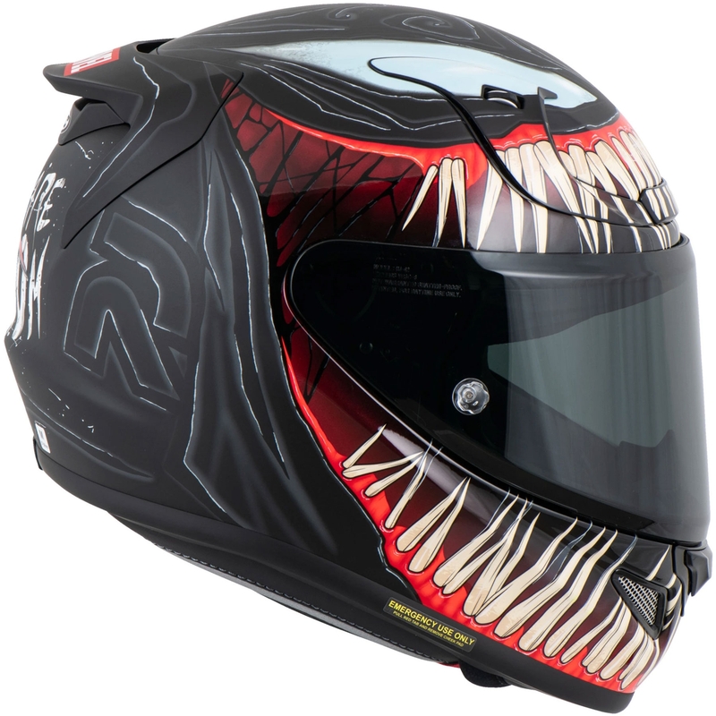 Moto čelada HJC RPHA 12 Venom 3 Marvel s polnim obrazom, črno-rdeča