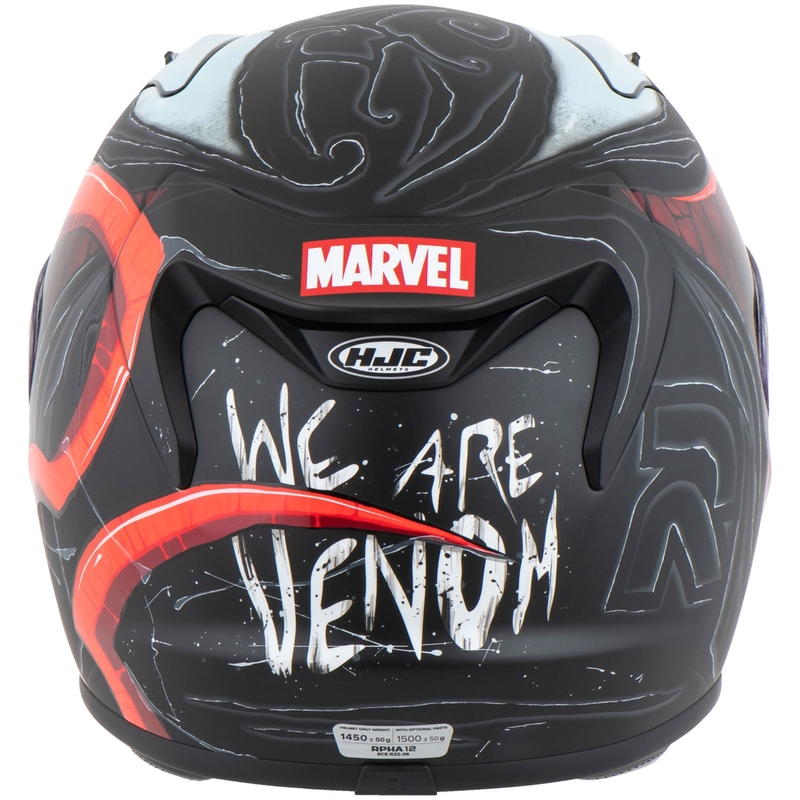 Moto čelada HJC RPHA 12 Venom 3 Marvel s polnim obrazom, črno-rdeča
