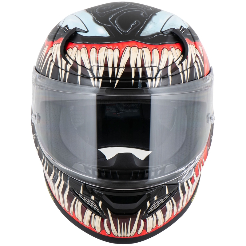 Moto čelada HJC RPHA 12 Venom 3 Marvel s polnim obrazom, črno-rdeča