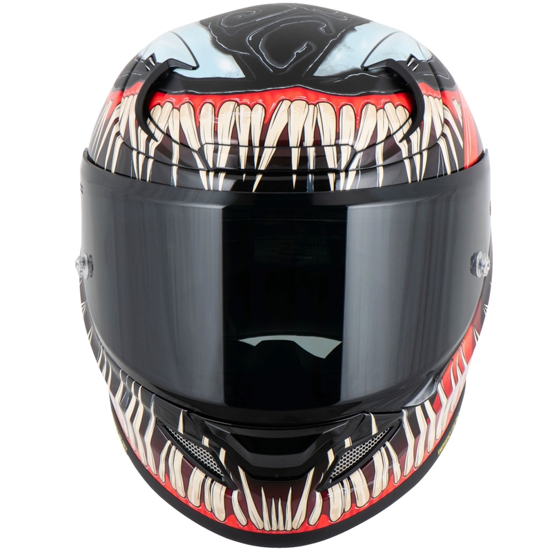 Moto čelada HJC RPHA 12 Venom 3 Marvel s polnim obrazom, črno-rdeča