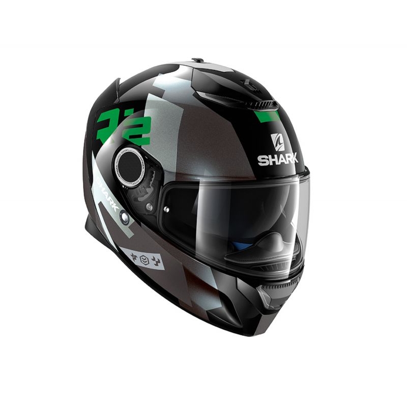 Integralna čelada SHARK SPARTAN Apics black-grey-green razprodaja