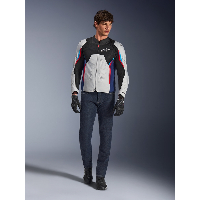 Moto jakna Alpinestars AST V3 Air bela-modra-rdeča-črna