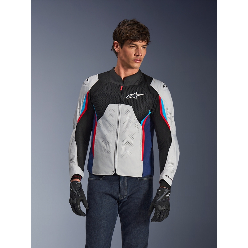 Moto jakna Alpinestars AST V3 Air bela-modra-rdeča-črna