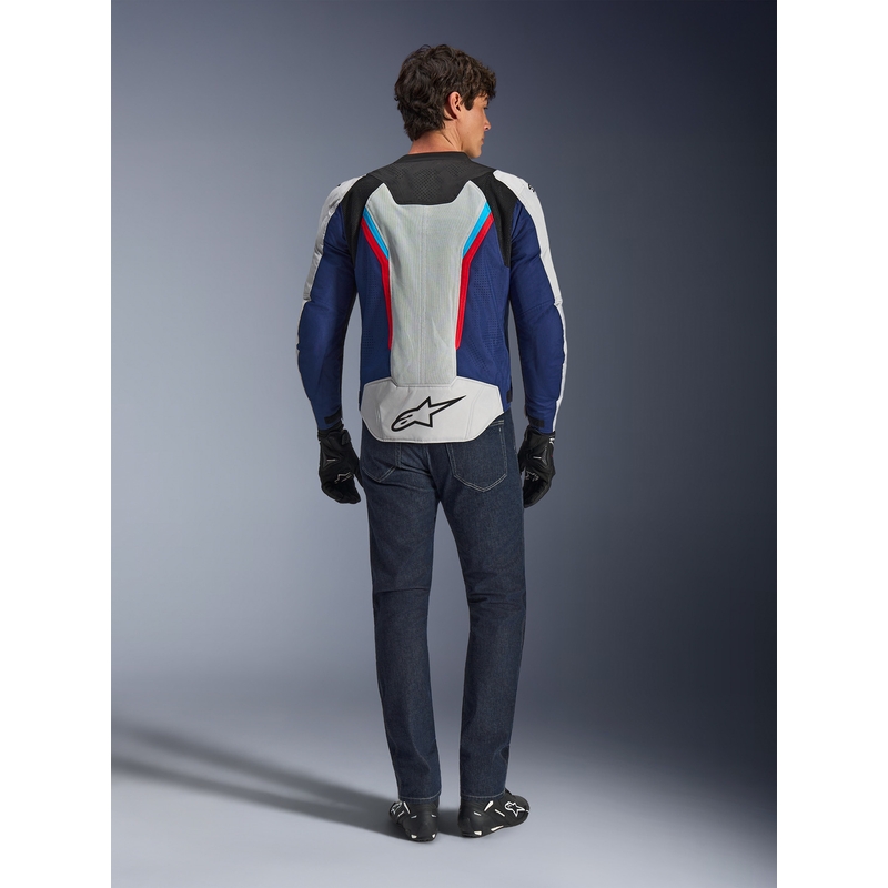Moto jakna Alpinestars AST V3 Air bela-modra-rdeča-črna