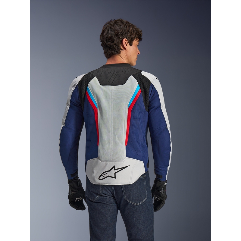 Moto jakna Alpinestars AST V3 Air bela-modra-rdeča-črna