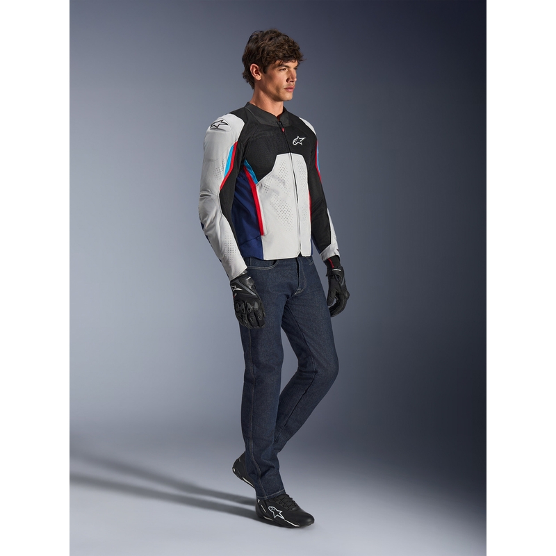 Moto jakna Alpinestars AST V3 Air bela-modra-rdeča-črna