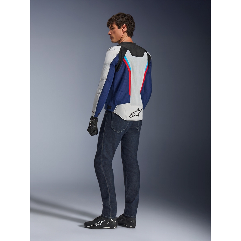 Moto jakna Alpinestars AST V3 Air bela-modra-rdeča-črna