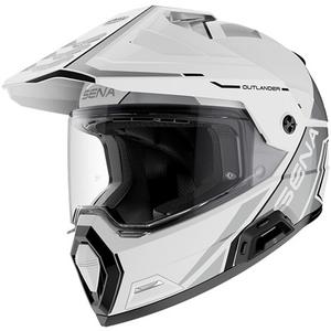 Enduro motoristična čelada s slušalkami SENA Outlander sijajno bela